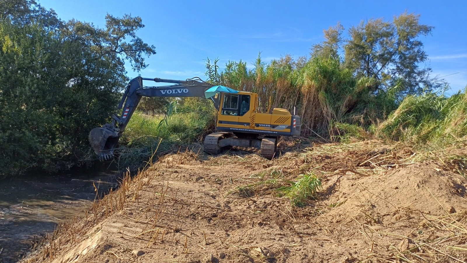 El Ayuntamiento limpia por primera vez el arroyo de Guadmora en Serranillos